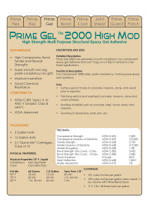 Prime Gel 2000 Data Sheets