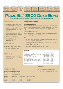 Prime Gel 2500 Data Sheets
