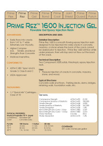 Prime Rez 1600 Data Sheets